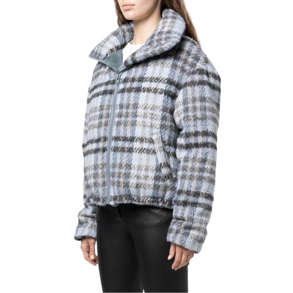 Apparis Josh Jacket Large Blue‎ Gray Plaid Puffer Faux Fur Lined Outdoor NEW - Picture 6 of 15